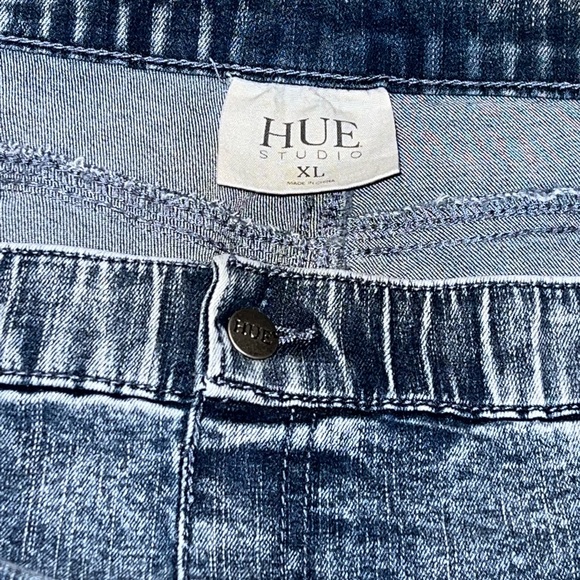 Hue Studio Denim Acid Wash Jeggings - Picture 3 of 6